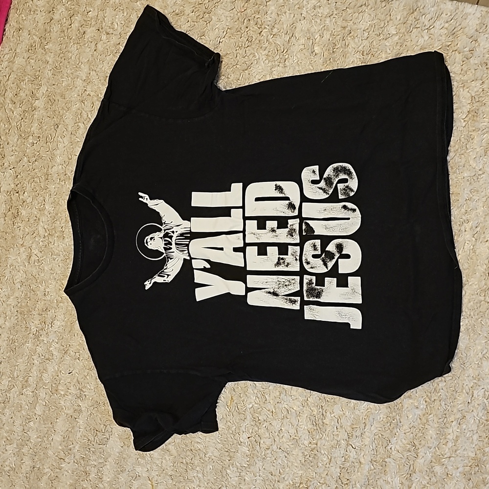 Yall need jesus large black t